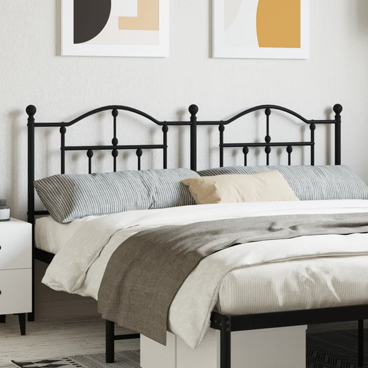 Elegant Black Metal Headboard, 160 cm - Modern Bedroom Style