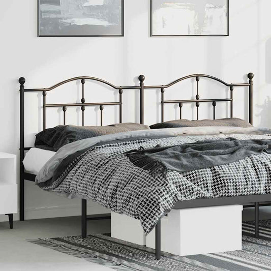 Elegant 180cm Black Metal Headboard for King Beds