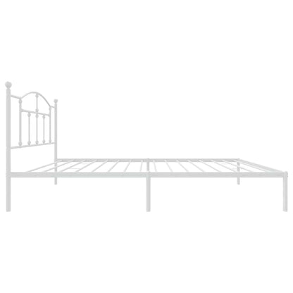 White Metal Bed Frame with Headboard 100x200cm - No Mattress