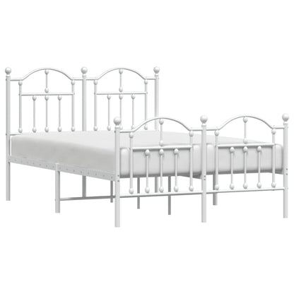 White Metal Bed Frame 120x200cm with Footboard - No Mattress