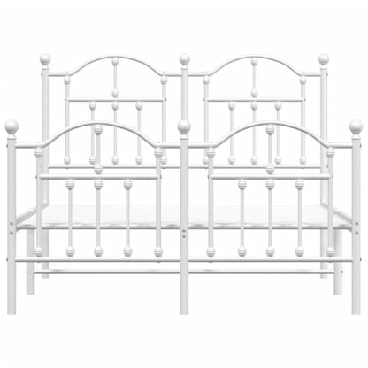 White Metal Bed Frame 120x200cm with Footboard - No Mattress