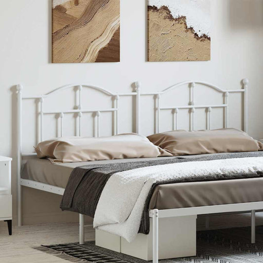 Elegant White Metal Headboard (180 cm) - Stylish Bedroom Decor