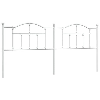 Elegant White Metal Headboard - 200 cm Sturdy Bed Frame