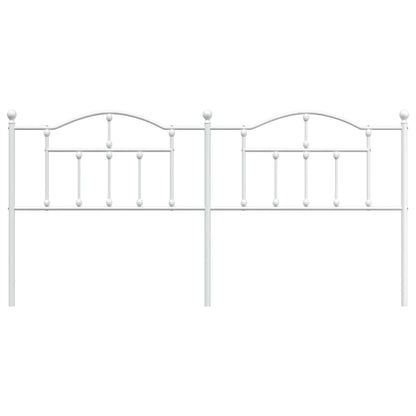 Elegant White Metal Headboard - 200 cm Sturdy Bed Frame