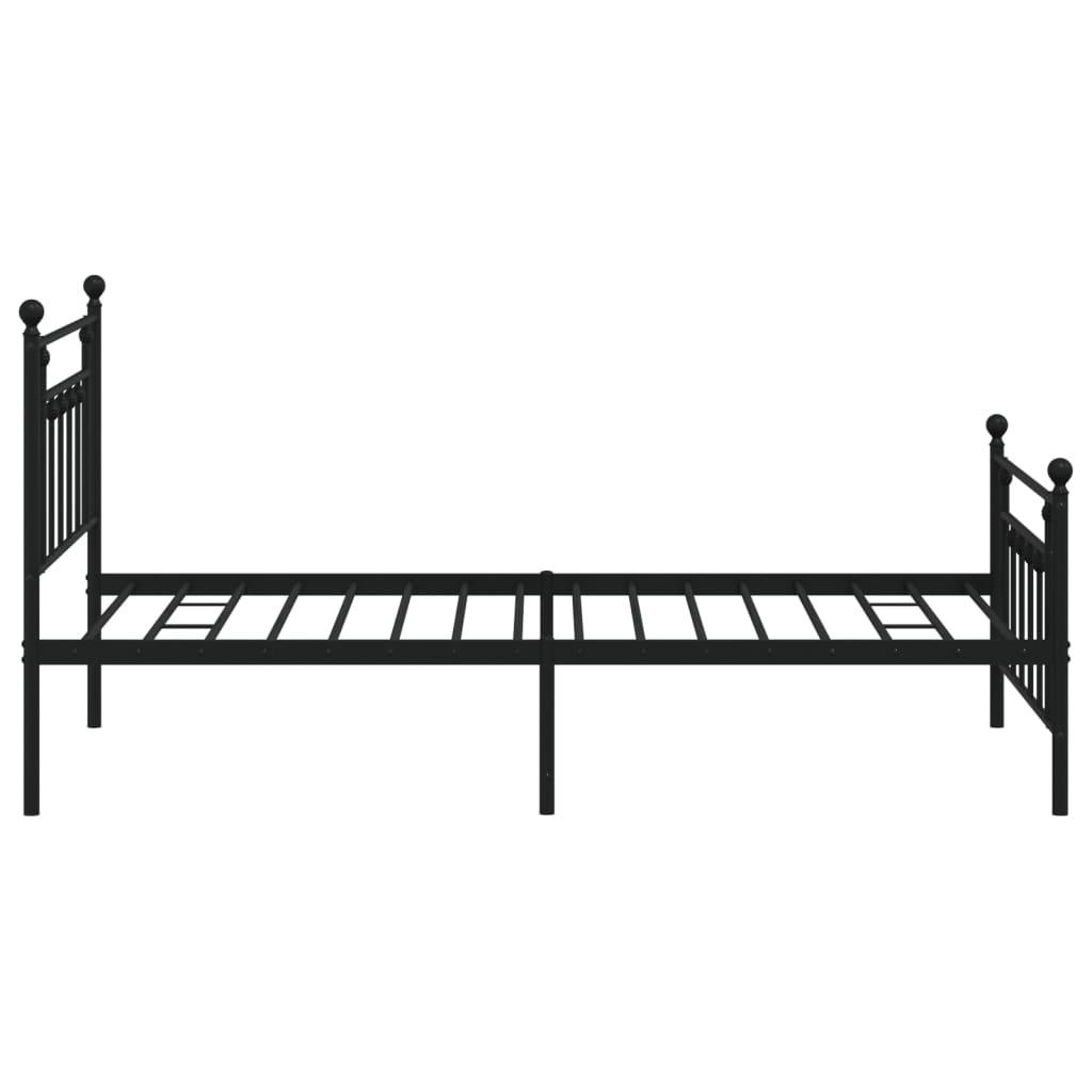 Black Metal Bed Frame with Footboard - 107x203cm (Mattress Not Included)