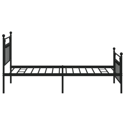 Black Metal Bed Frame with Footboard - 107x203cm (Mattress Not Included)