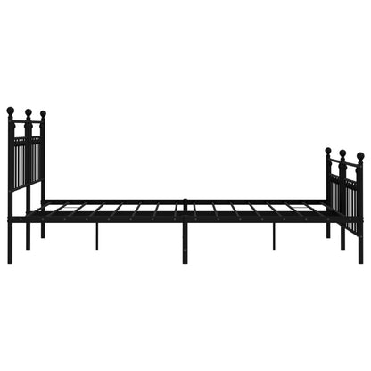 Black Metal Bed Frame with Footboard 180x200cm - No Mattress