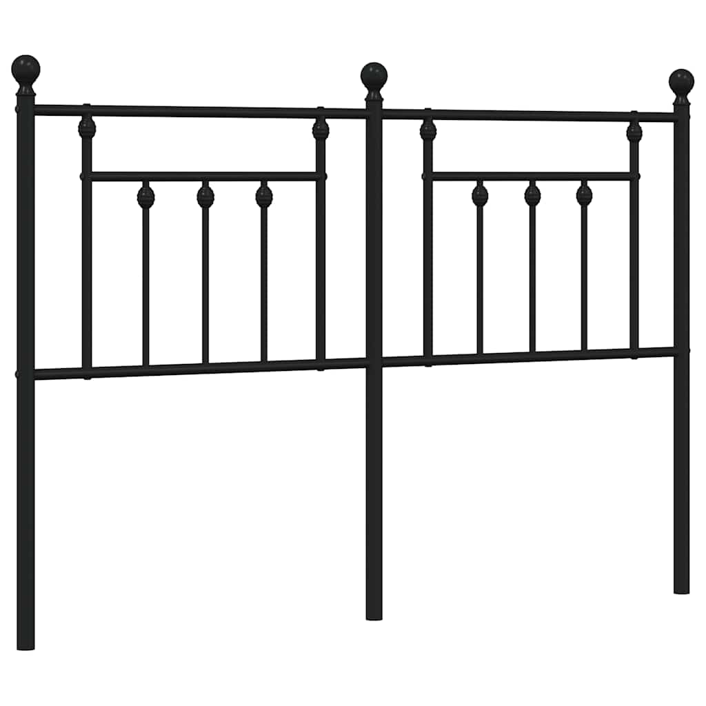 Elegant Black Metal Headboard - 150 cm Sturdy Bedroom Decor