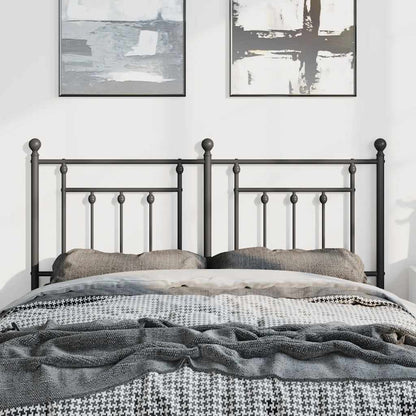 Elegant Black Metal Headboard - 150 cm Sturdy Bedroom Decor