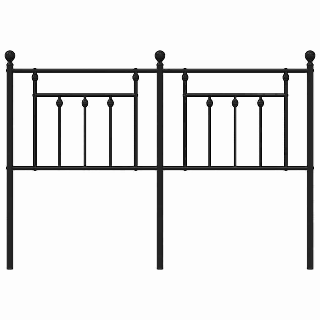 Elegant Black Metal Headboard - 150 cm Sturdy Bedroom Decor
