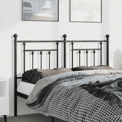 Elegant Black Metal Headboard - 150 cm Sturdy Bedroom Decor