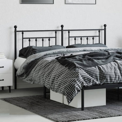 Sleek Black Metal Headboard - 160 cm - Modern Elegance
