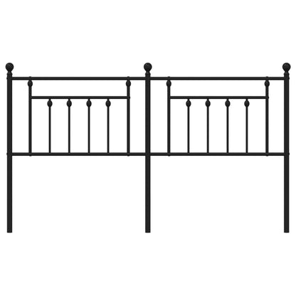 Sleek Black Metal Headboard - 160 cm - Modern Elegance