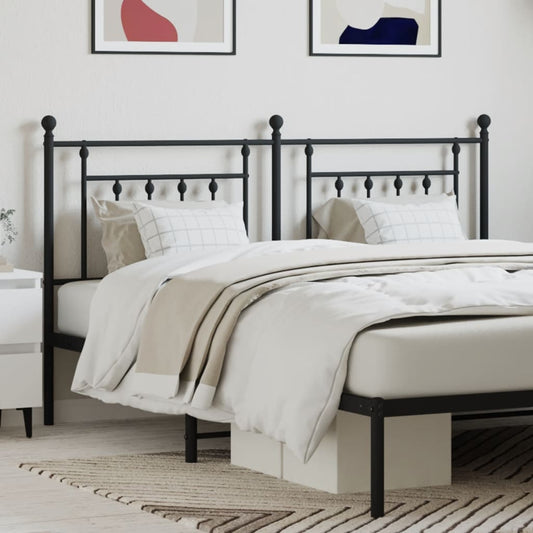 Sleek Black Metal Headboard - 160 cm - Modern Elegance