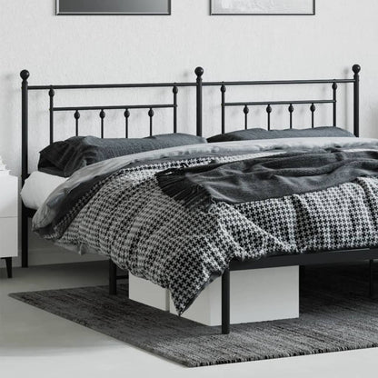 Elegant Black Metal Headboard - 200 cm Sturdy Design