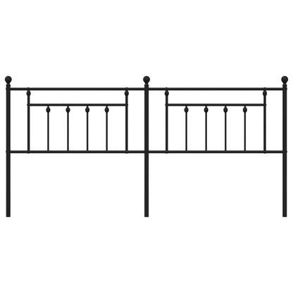 Elegant Black Metal Headboard - 200 cm Sturdy Design