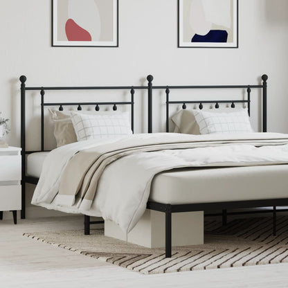 Elegant Black Metal Headboard - 200 cm Sturdy Design