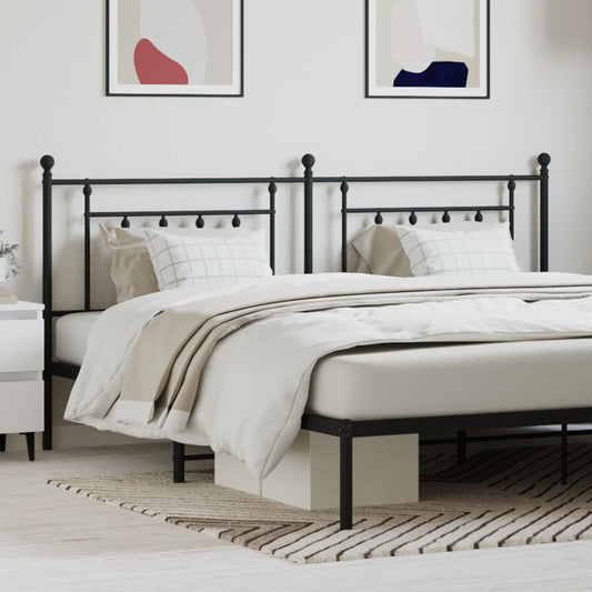 Elegant Black Metal Headboard - 200 cm Sturdy Design