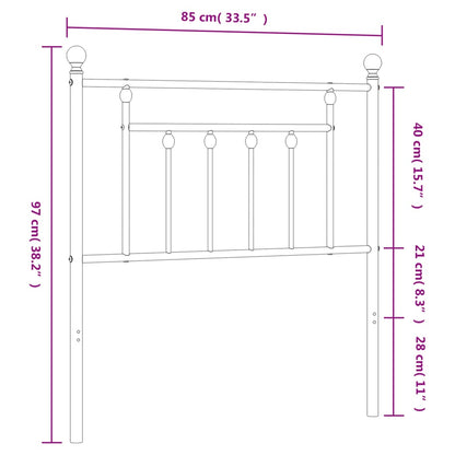 Elegant White Metal Headboard, 80 cm - Classic Bedroom Style