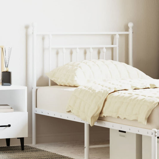 Elegant White Metal Headboard, 80 cm - Classic Bedroom Style