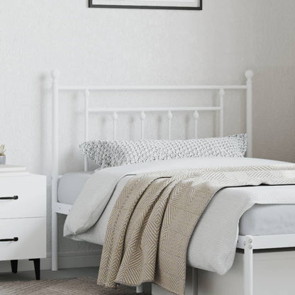 Elegant White Metal Headboard - 107 cm Bedroom Essential