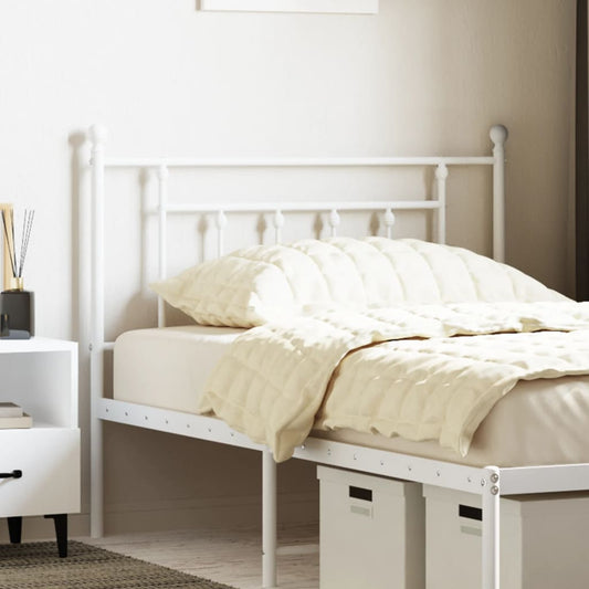 Elegant White Metal Headboard - 107 cm Bedroom Essential