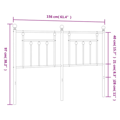 Elegant White Metal Headboard - 150 cm for Stylish Bedroom Décor
