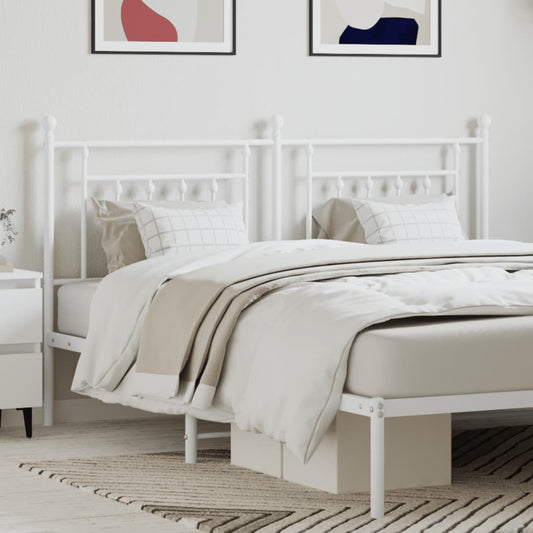 Elegant White Metal Headboard - 160 cm King Size Bed Frame