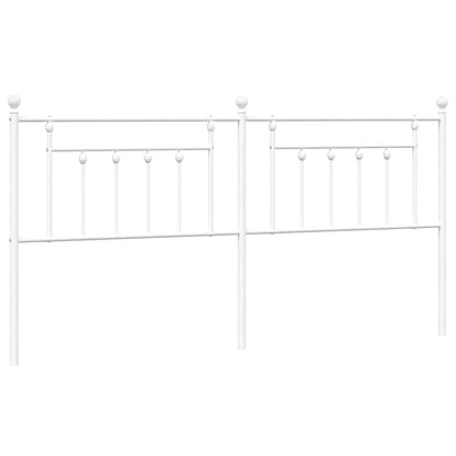 Elegant White Metal Headboard - 193 cm for King Size Beds