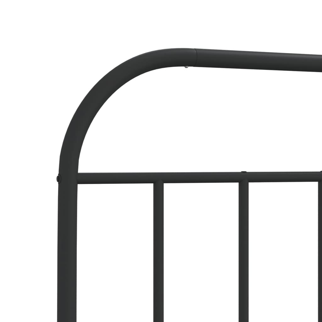 Black Metal Bed Frame with Headboard 107x203cm - No Mattress