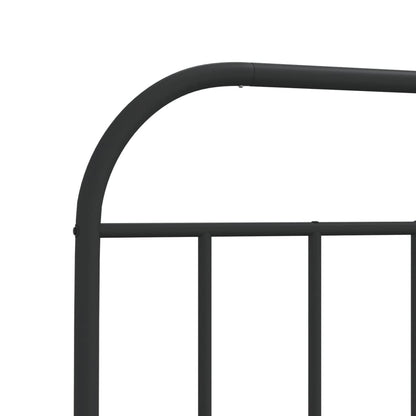 Black Metal Bed Frame with Headboard 107x203cm - No Mattress