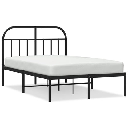 Black Metal Bed Frame with Headboard 120x200cm - No Mattress