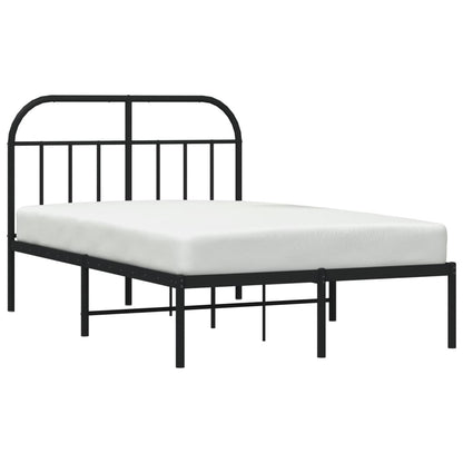 Black Metal Bed Frame with Headboard 120x200cm - No Mattress
