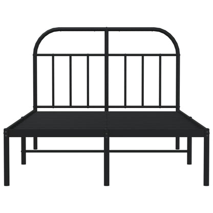 Black Metal Bed Frame with Headboard 120x200cm - No Mattress