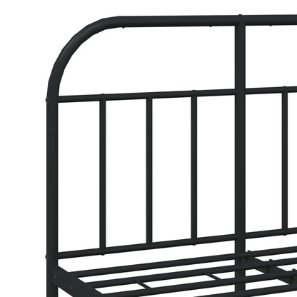 Black Metal Bed Frame with Headboard 120x200cm - No Mattress