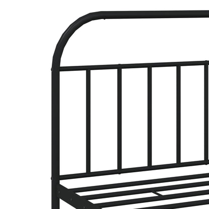 Black Metal Bed Frame with Headboard 200x200cm - No Mattress