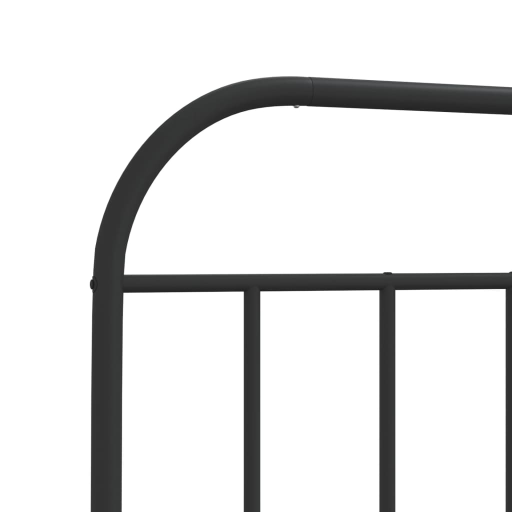 Sleek Black Metal Bed Frame w/ Footboard 75x190cm - No Mattress