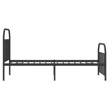 Black Metal Bed Frame with Footboard, 107x203cm, No Mattress