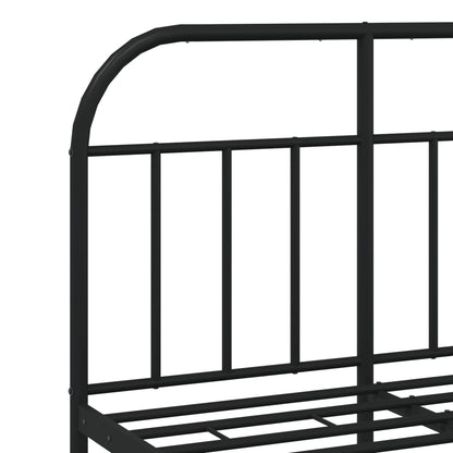 Black Metal Bed Frame with Footboard, No Mattress, 120x190cm