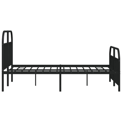 Sleek Black Metal Bed Frame with Footboard | 160x200cm