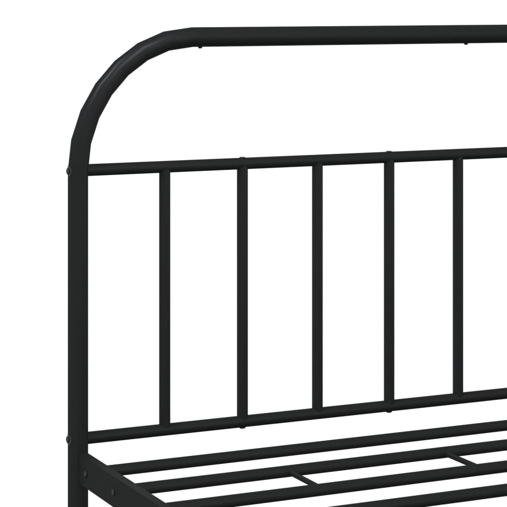 Sleek Black Metal Bed Frame with Footboard | 160x200cm