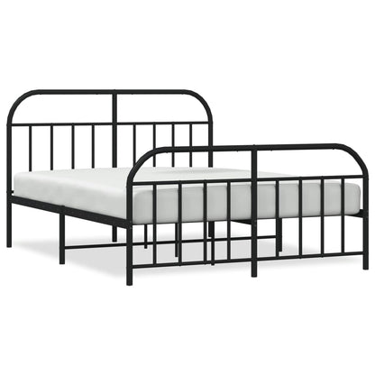 Black Metal Bed Frame with Footboard 180x200cm - Sturdy and Stylish