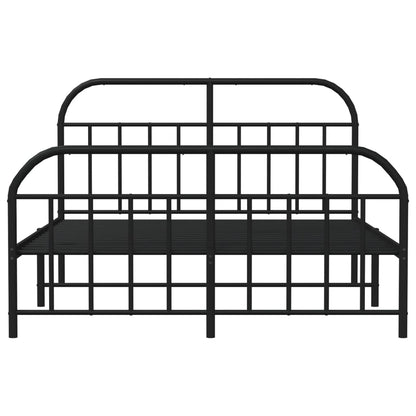 Black Metal Bed Frame with Footboard 180x200cm - Sturdy and Stylish