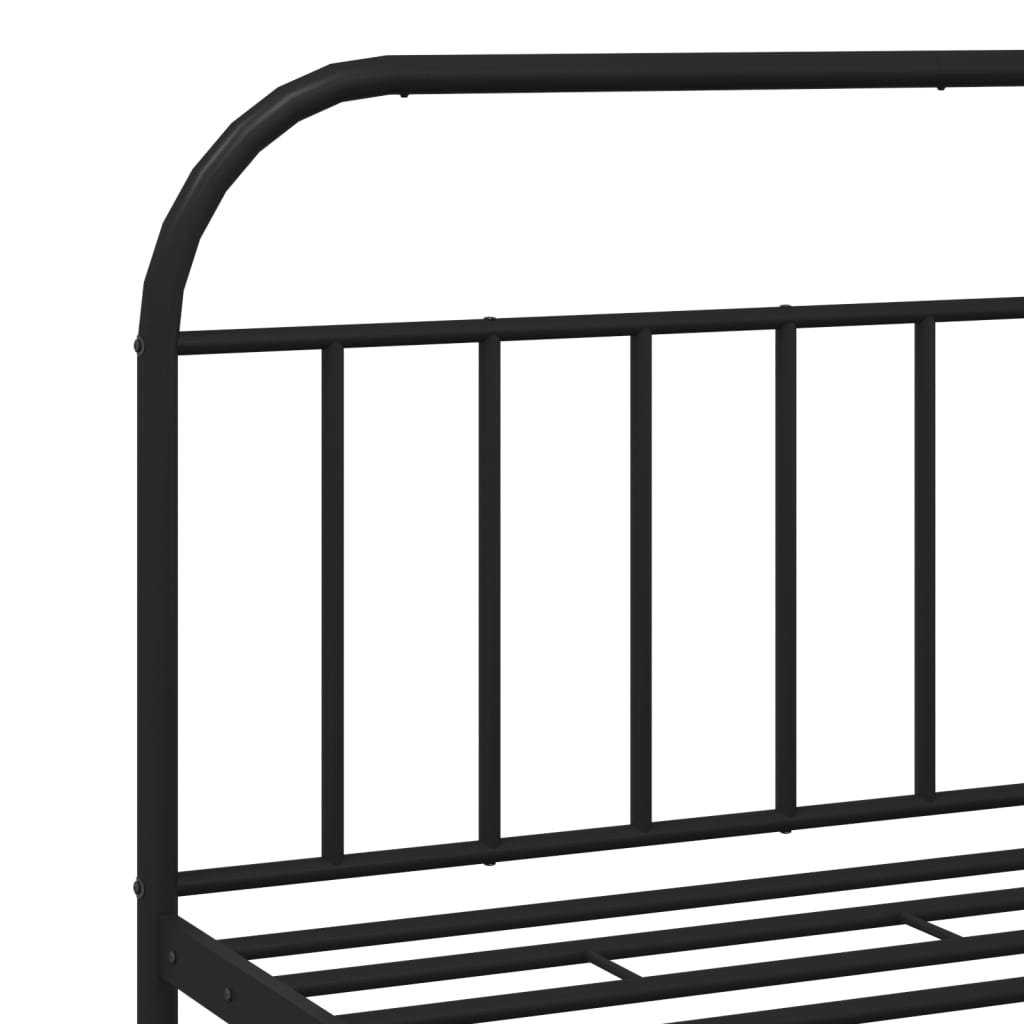 Black Metal Bed Frame with Footboard 180x200cm - Sturdy and Stylish