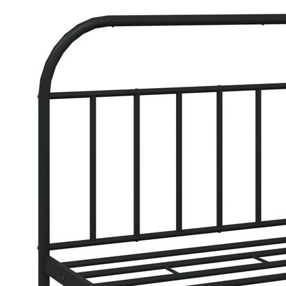Black Metal Bed Frame with Footboard 180x200cm - Sturdy and Stylish
