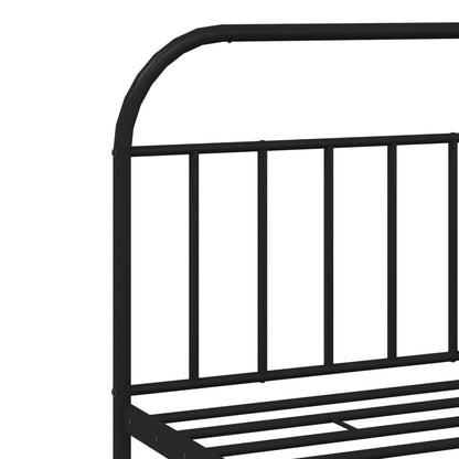 Black Metal Bed Frame with Footboard 200x200cm - Mattress Not Included