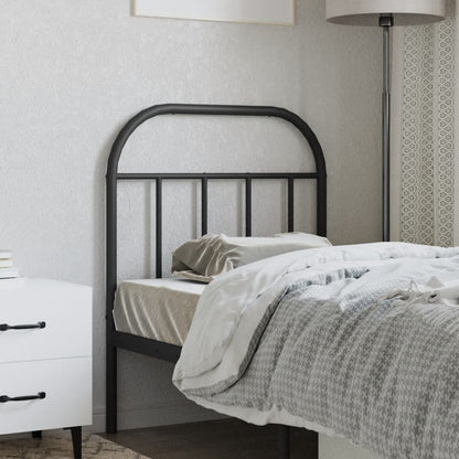 Sleek Black Metal Headboard - Stylish 75 cm Design