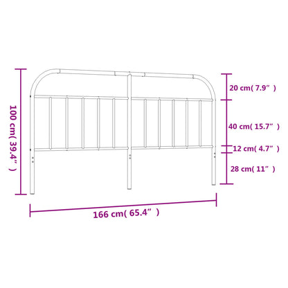 Metal Headboard Black 160 cm