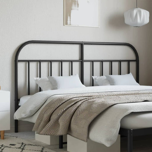 Metal Headboard Black 160 cm