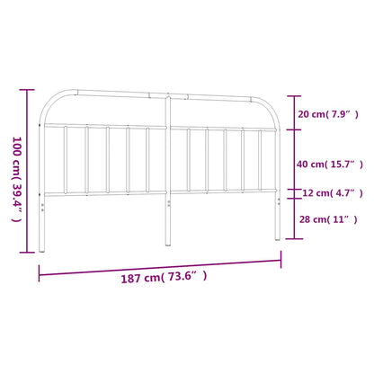 Elegant Black Metal Headboard 180 cm - Contemporary Bedroom Decor